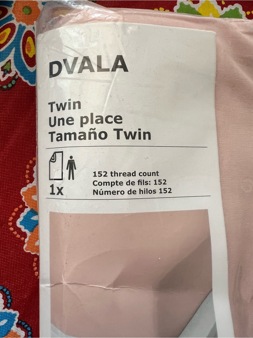 IKEA pink twin fitted sheet - soft blush